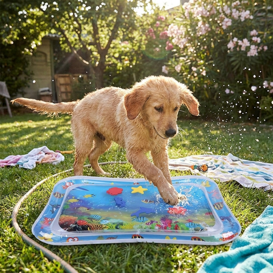 Summer Inflatable Water Mat For Pets lifestyle